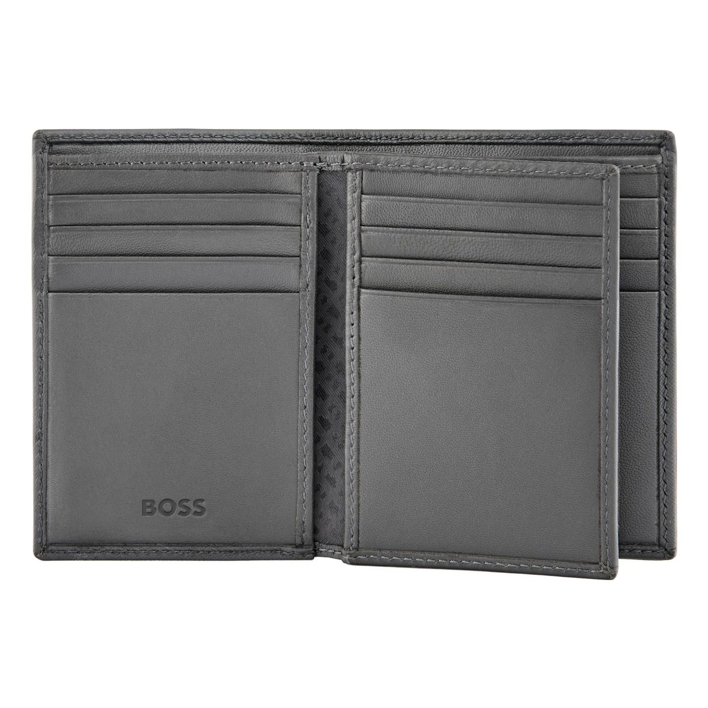 Hugo Boss Kartenetui mit Umschlag Double B Saffiano Grey