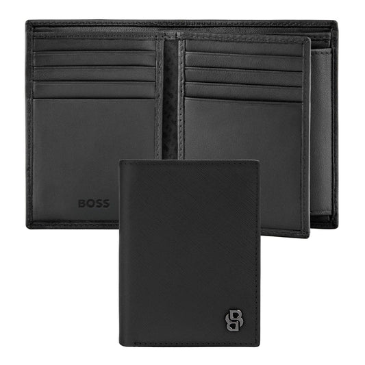 Hugo Boss Kartenetui mit Umschlag Double B Saffiano Black