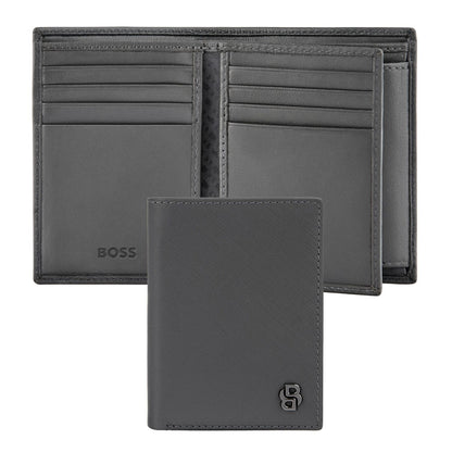 Hugo Boss Kartenetui mit Umschlag Double B Saffiano Grey
