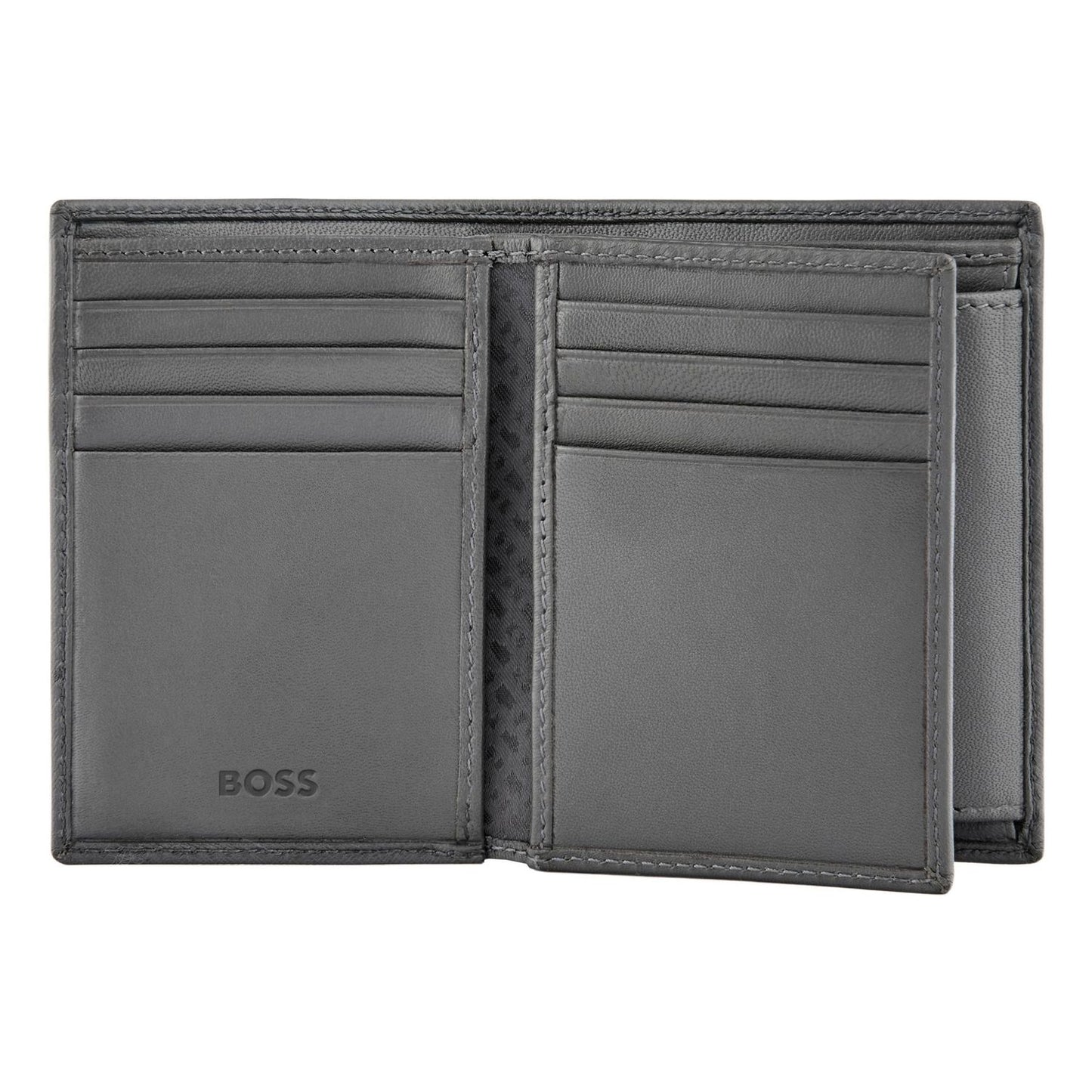 Hugo Boss Kartenetui mit Umschlag Double B Saffiano Grey