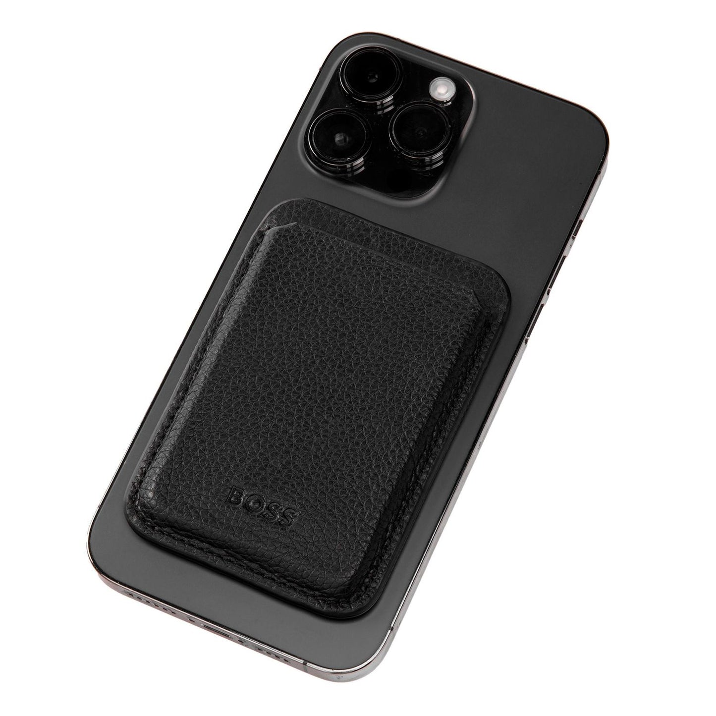 Hugo Boss Card holder with Magnet Mobile Classic Grained Black