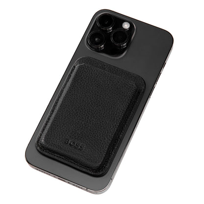 Hugo Boss Card holder with Magnet Mobile Classic Grained Black