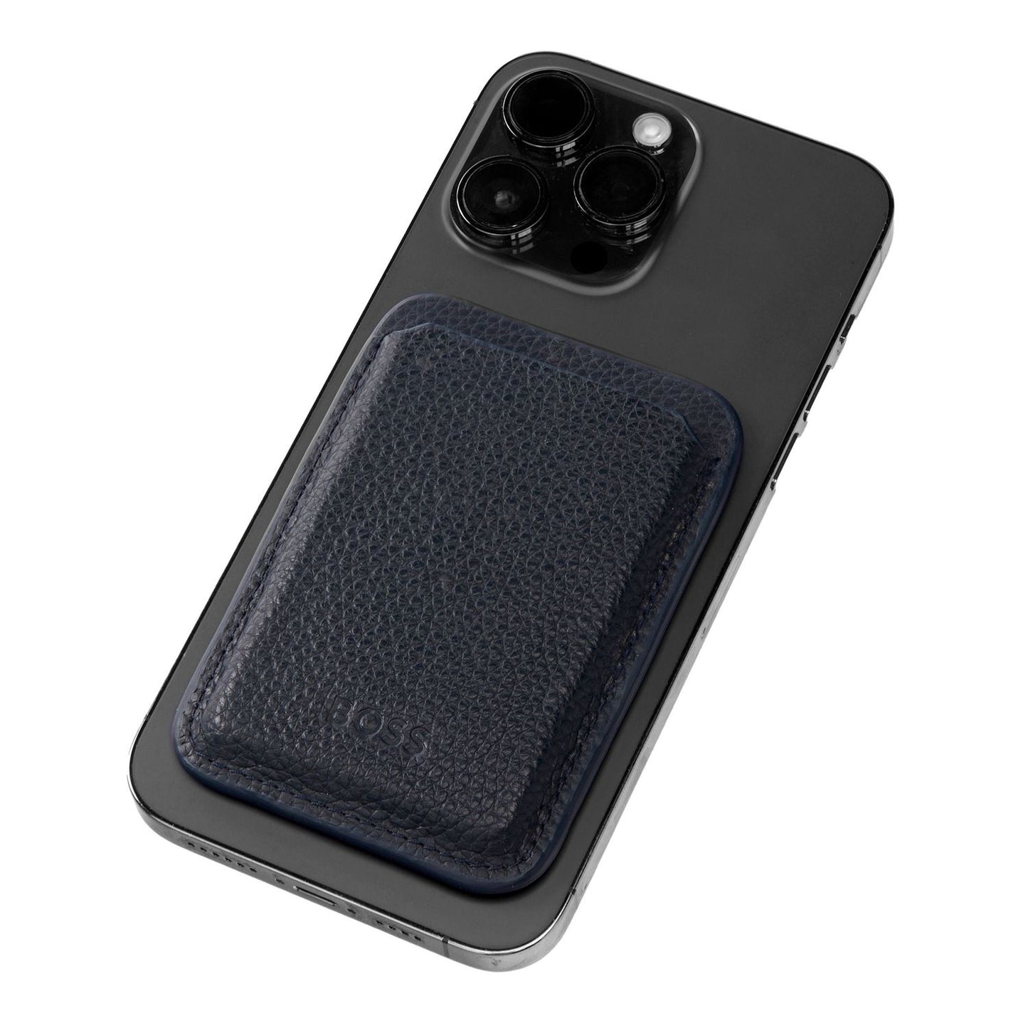 Hugo Boss Card holder with Magnet Mobile Classic Grained Navy