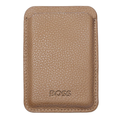 Hugo Boss Card holder with Magnet Mobile Classic Grained Camel