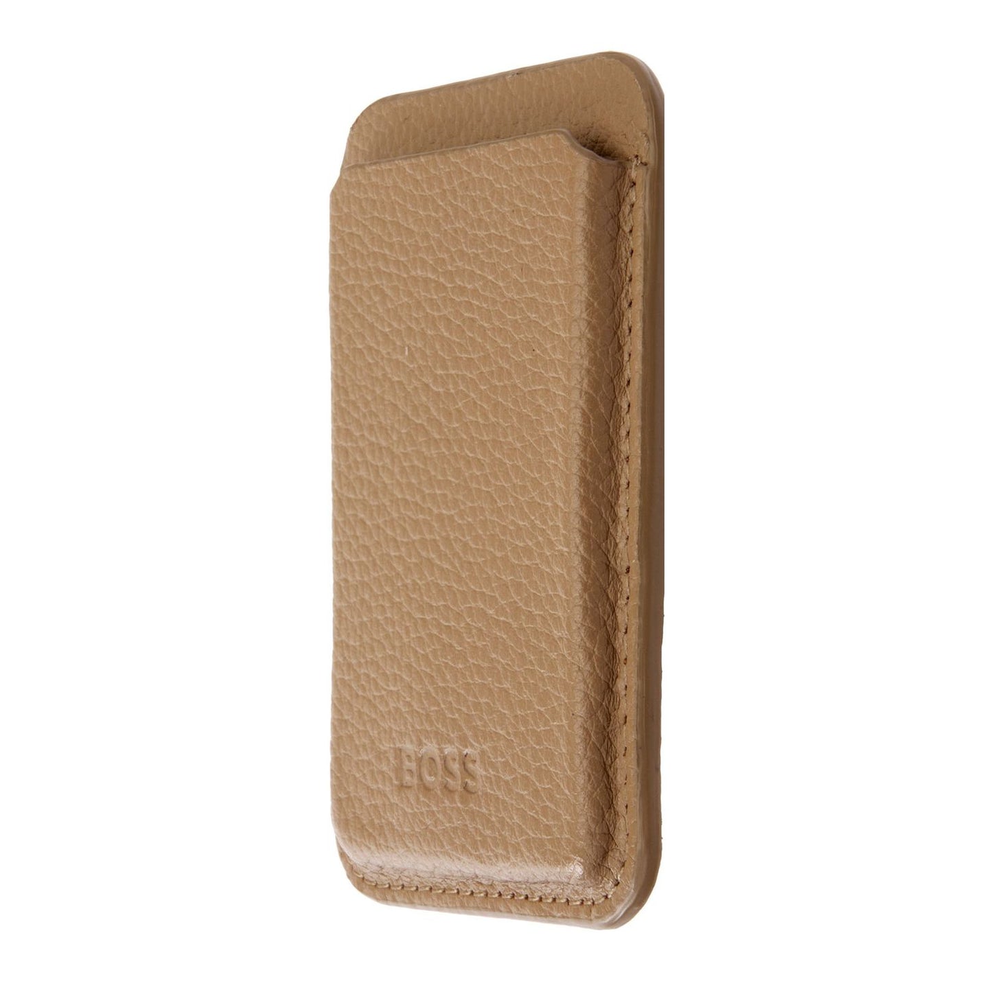 Hugo Boss Card holder with Magnet Mobile Classic Grained Camel