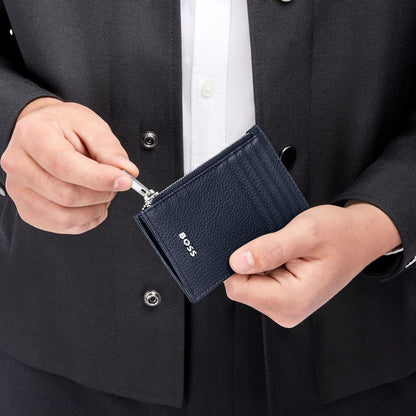 Hugo Boss Kartenhalter zip Classic Grained Navy