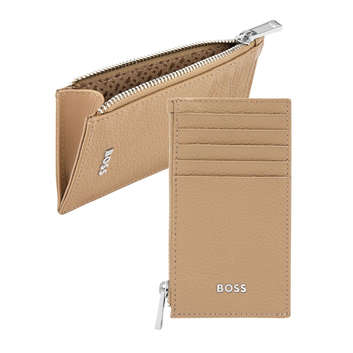 Hugo Boss Kartenhalter zip Classic Grained Camel