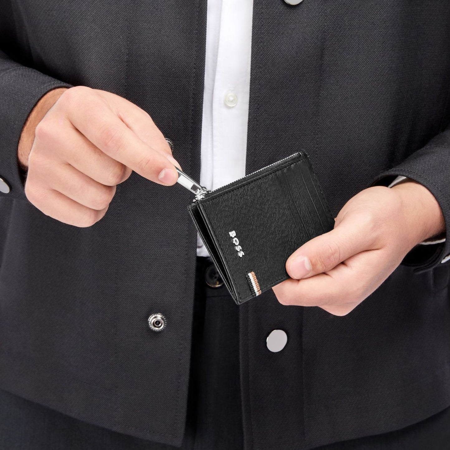 Hugo Boss Kartenhalter zip Iconic Black