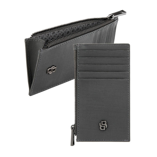 Hugo Boss Kartenhalter zip Double B Saffiano Grey