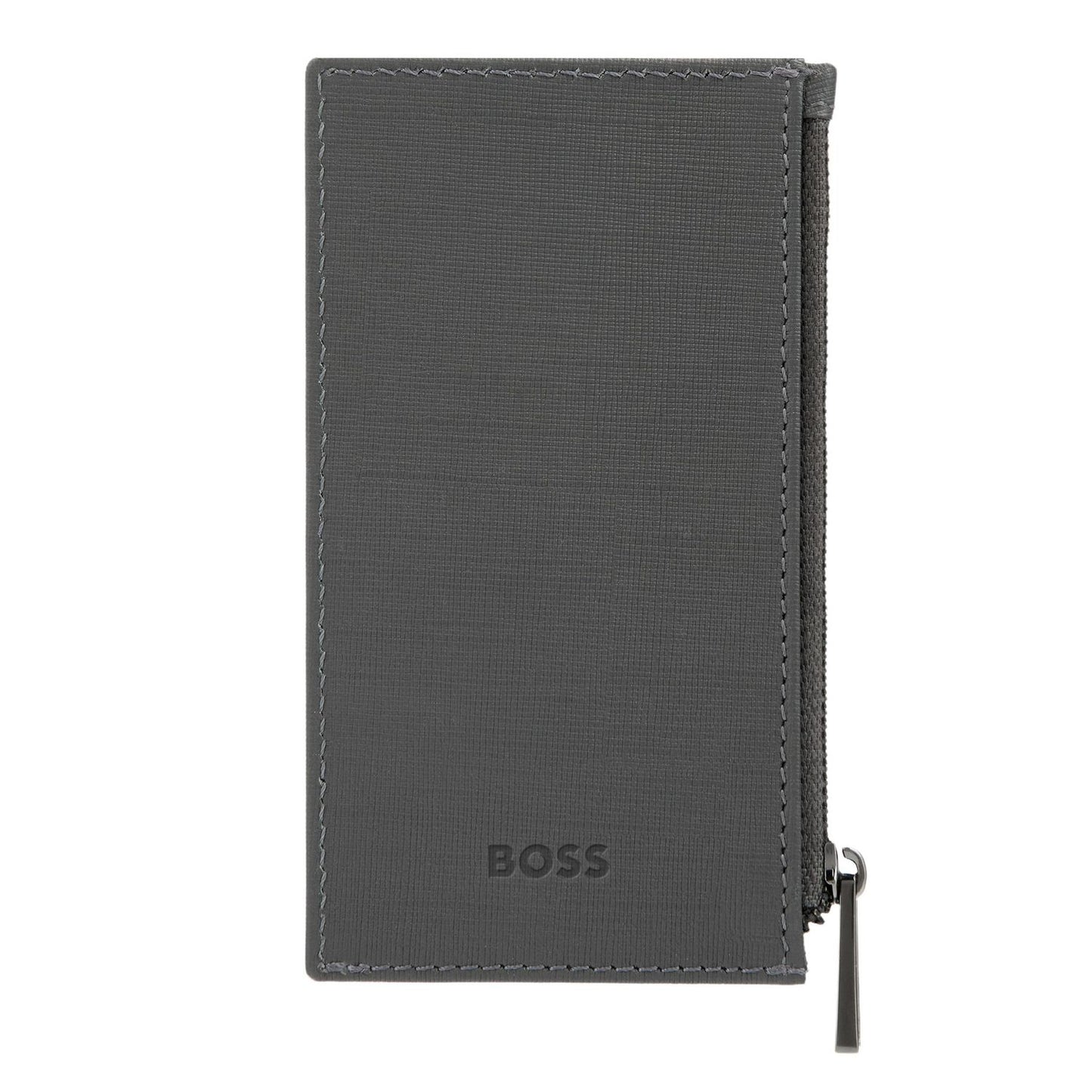 Hugo Boss Kartenhalter zip Double B Saffiano Grey