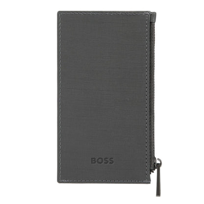Hugo Boss Kartenhalter zip Double B Saffiano Grey