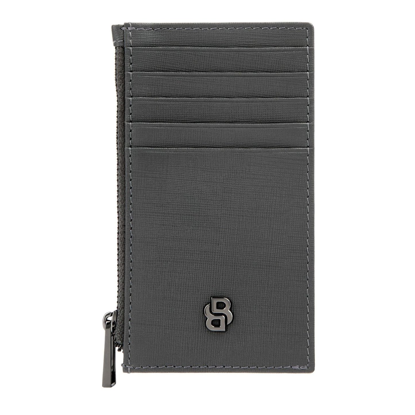 Hugo Boss Kartenhalter zip Double B Saffiano Grey