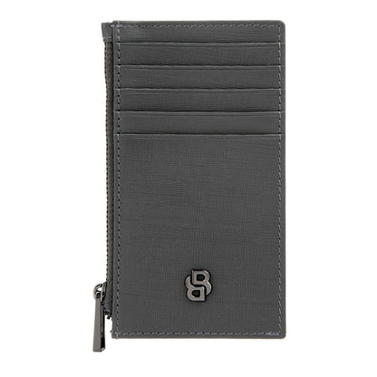 Hugo Boss Kartenhalter zip Double B Saffiano Grey