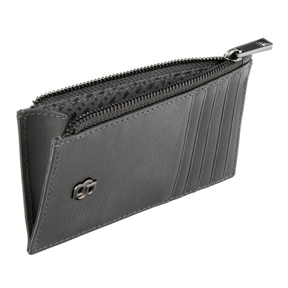 Hugo Boss Kartenhalter zip Double B Saffiano Grey