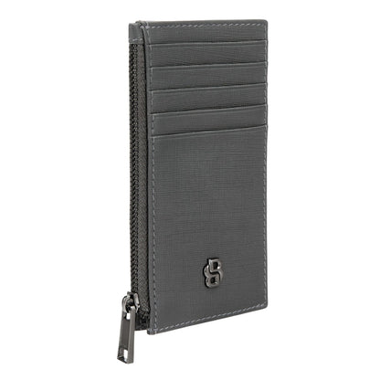 Hugo Boss Kartenhalter zip Double B Saffiano Grey