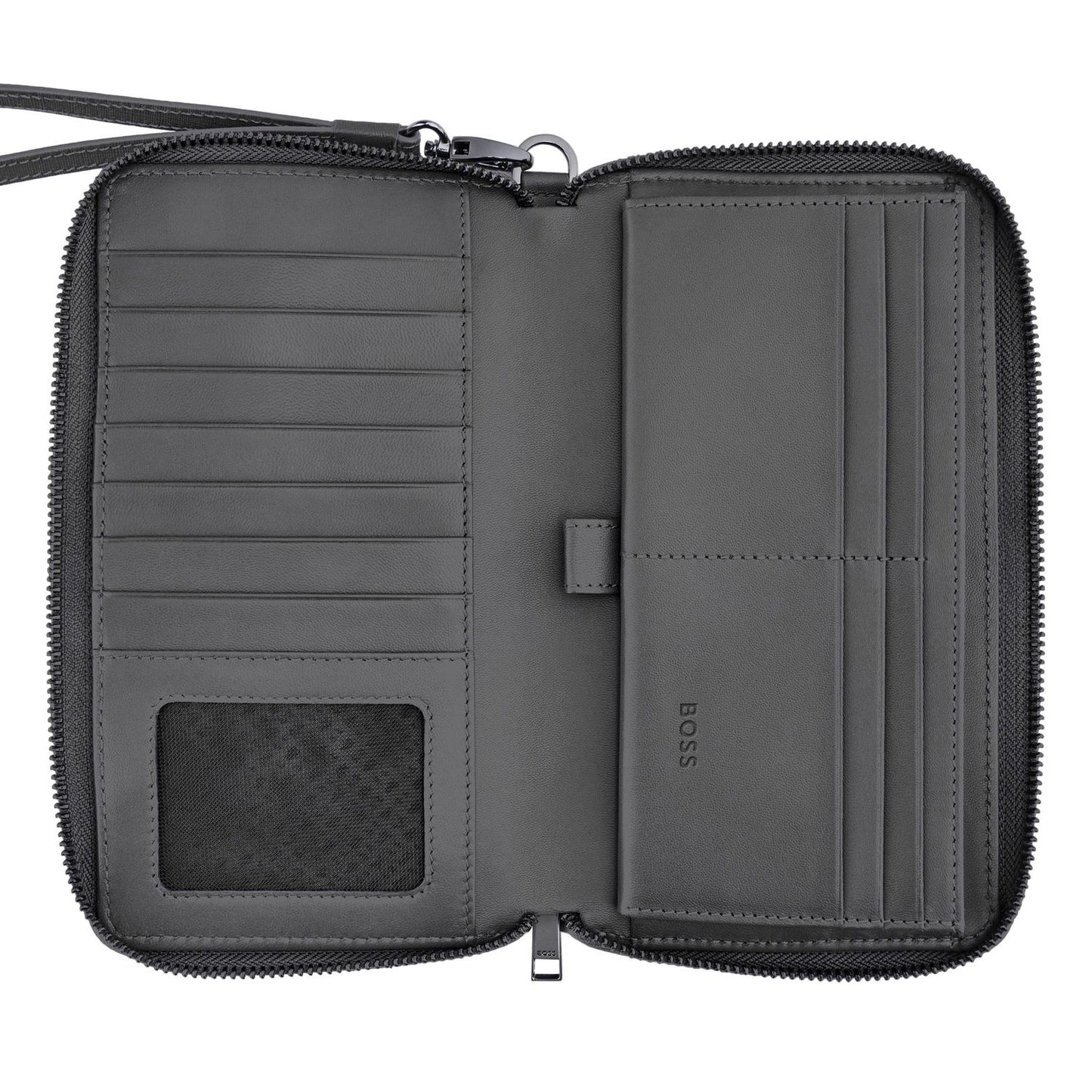 Hugo Boss Brieftasche Double B Saffiano Grey