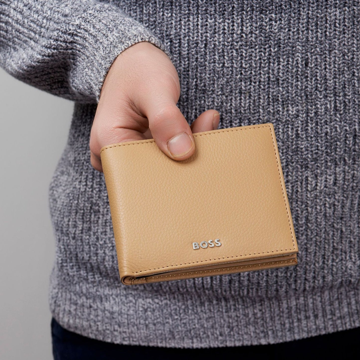 Hugo Boss Brieftasche mit Klappe Classic Grained Camel