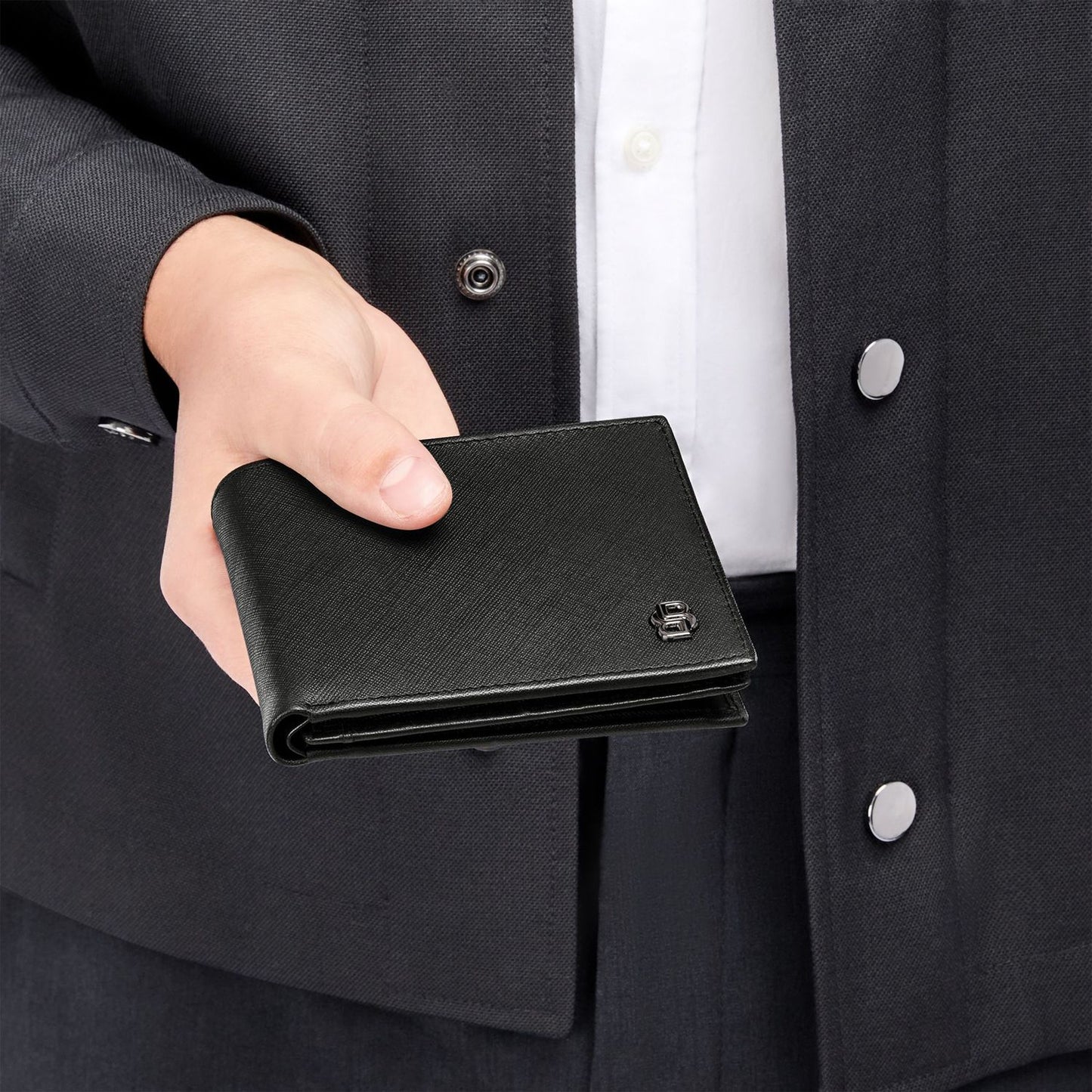 Hugo Boss Brieftasche & geldbörse mit Klappe Double B Saffiano Black