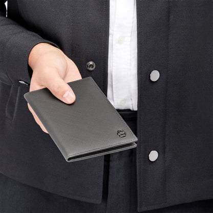 Hugo Boss Reisebrieftasche Double B Saffiano Grey