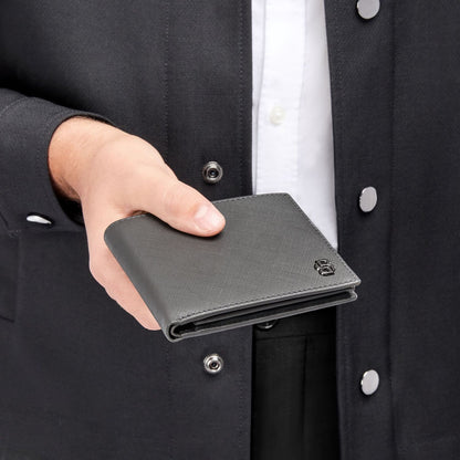 Hugo Boss Brieftasche mit Klappe Double B Saffiano Grey