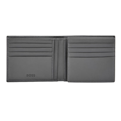 Hugo Boss Brieftasche mit Klappe Double B Saffiano Grey