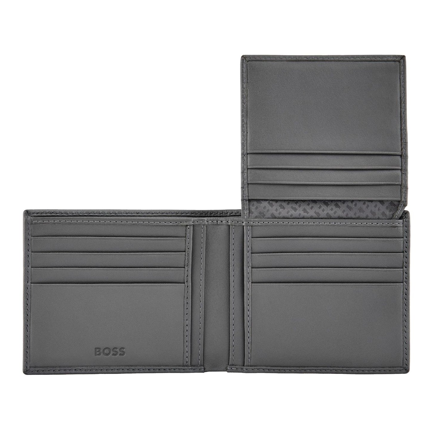 Hugo Boss Brieftasche mit Klappe Double B Saffiano Grey