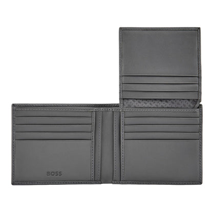 Hugo Boss Brieftasche mit Klappe Double B Saffiano Grey