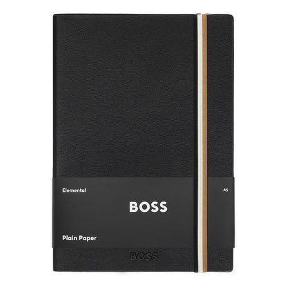 Hugo Boss Notizblock A5 Iconic Black Plain
