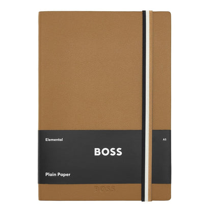 Hugo Boss Notizblock A5 Iconic Camel Plain