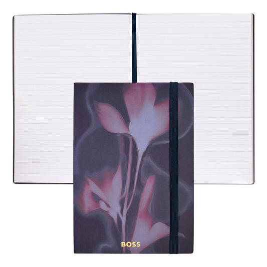 Hugo Boss A5 Notizbuch Holographic Flower Navy Lined