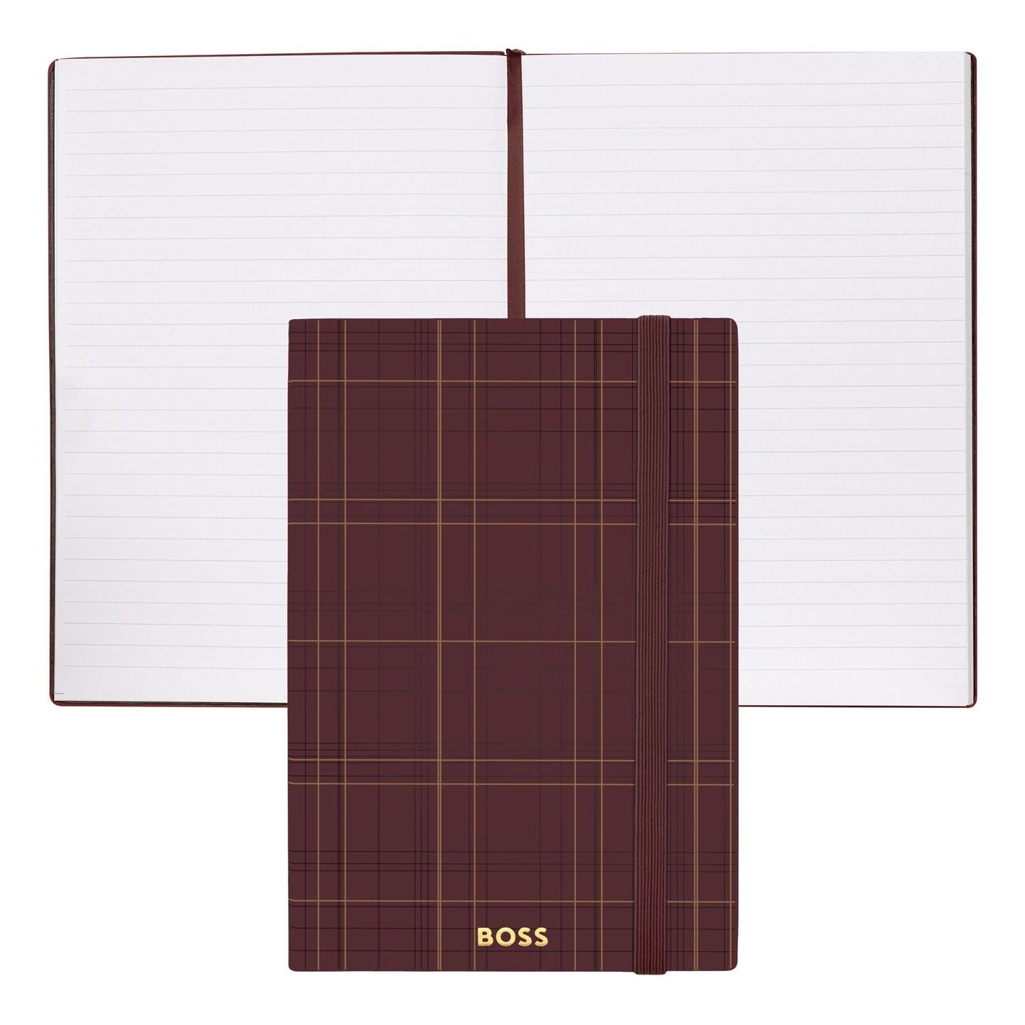Hugo Boss A5 Notizbuch Checkered Burgundy Lined