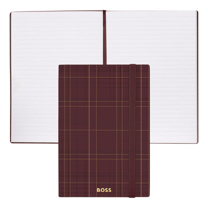 Hugo Boss A5 Notizbuch Checkered Burgundy Lined