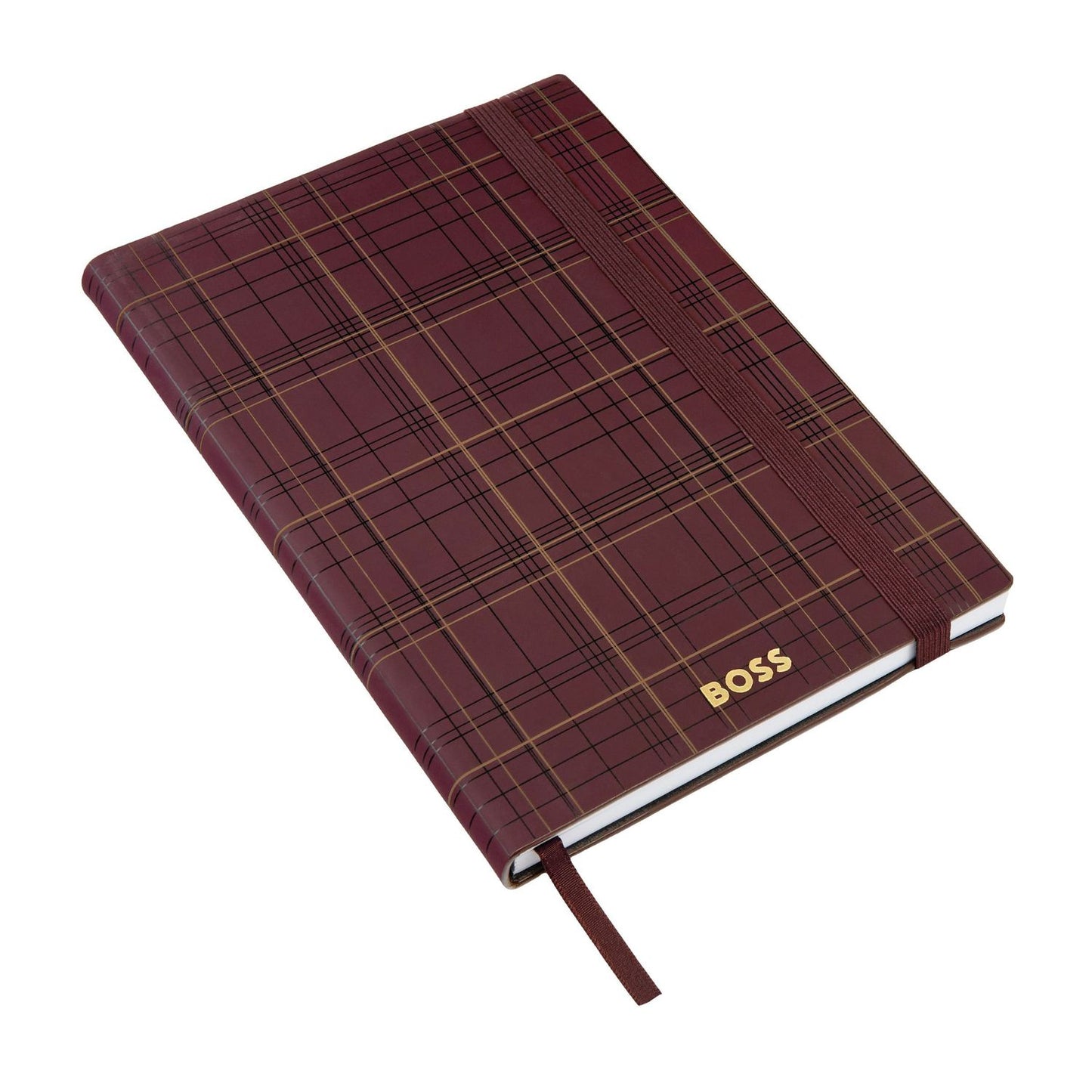 Hugo Boss A5 Notizbuch Checkered Burgundy Lined