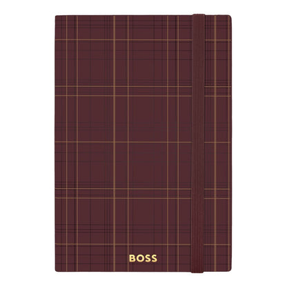Hugo Boss A5 Notizbuch Checkered Burgundy Lined