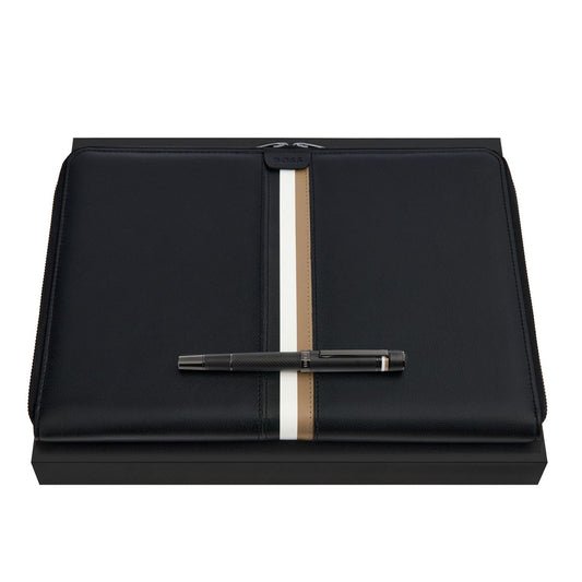 Hugo Boss Set HUGO BOSS Black (tintenroller & A4 konferenzmappe)