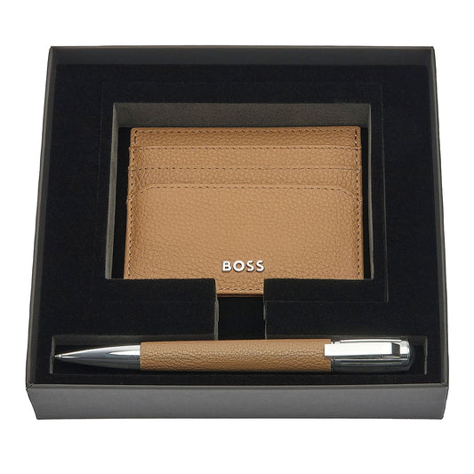 Hugo Boss Set HUGO BOSS Camel (kugelschreiber & visitenkartenetui)