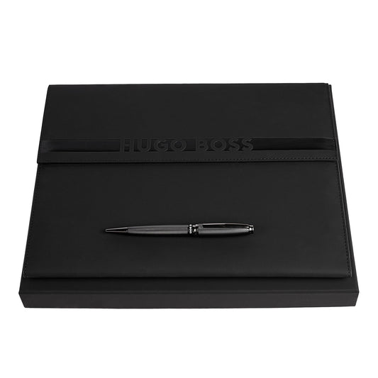 Hugo Boss Set HUGO BOSS (Kugelschreiber & A4 Schreibmappe)
