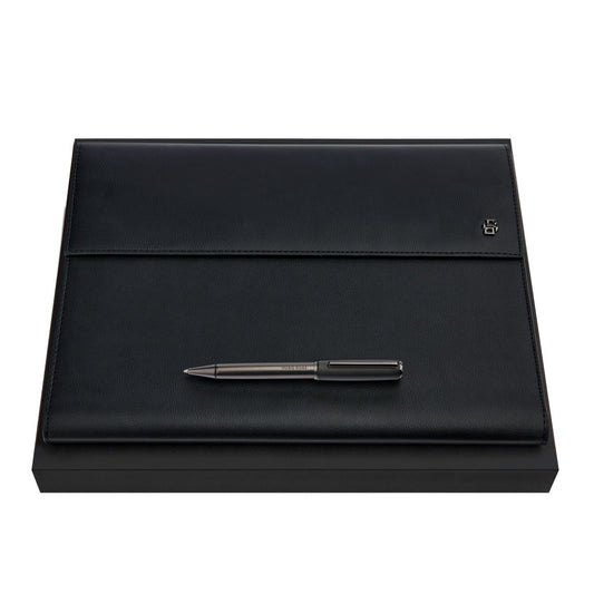 Hugo Boss Set HUGO BOSS Black & Gun (kugelschreiber & A4 schreibmappe)