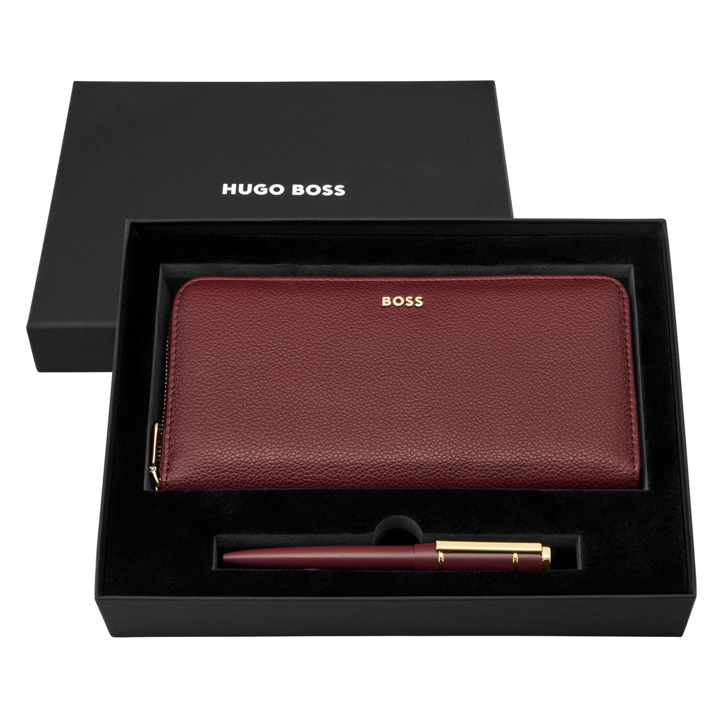 Hugo Boss Set HUGO BOSS Burgundy (kugelschreiber & brieftasche)