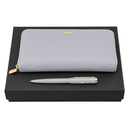 Hugo Boss Set HUGO BOSS Lilac (kugelschreiber & brieftasche)