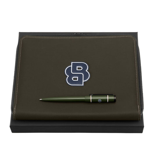 Hugo Boss Set HUGO BOSS Forest Green (kugelschreiber & A5 konferenzmappe)