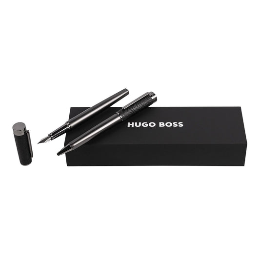 Hugo Boss Set Corium Black (kugelschreiber & füllfederhalter)