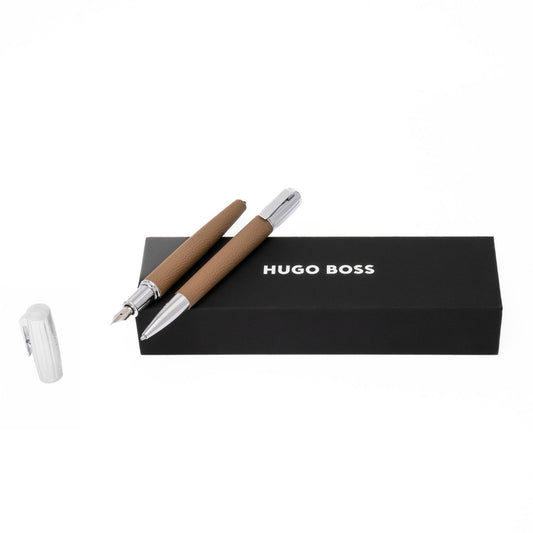 Hugo Boss Set Iconic Pebbled Camel (kugelschreiber & füllfederhalter)