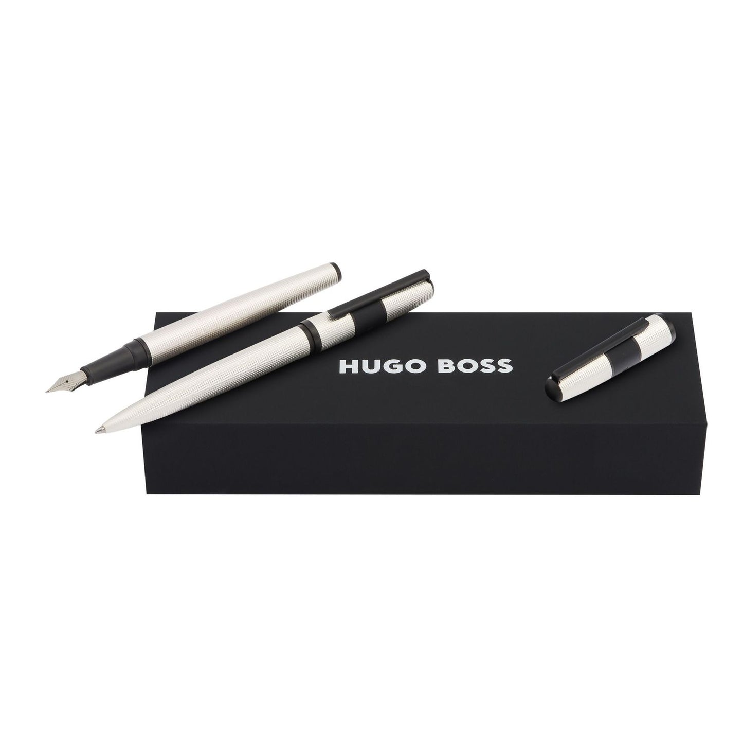 Hugo Boss Set Grid Pearl (kugelschreiber & füllfederhalter)