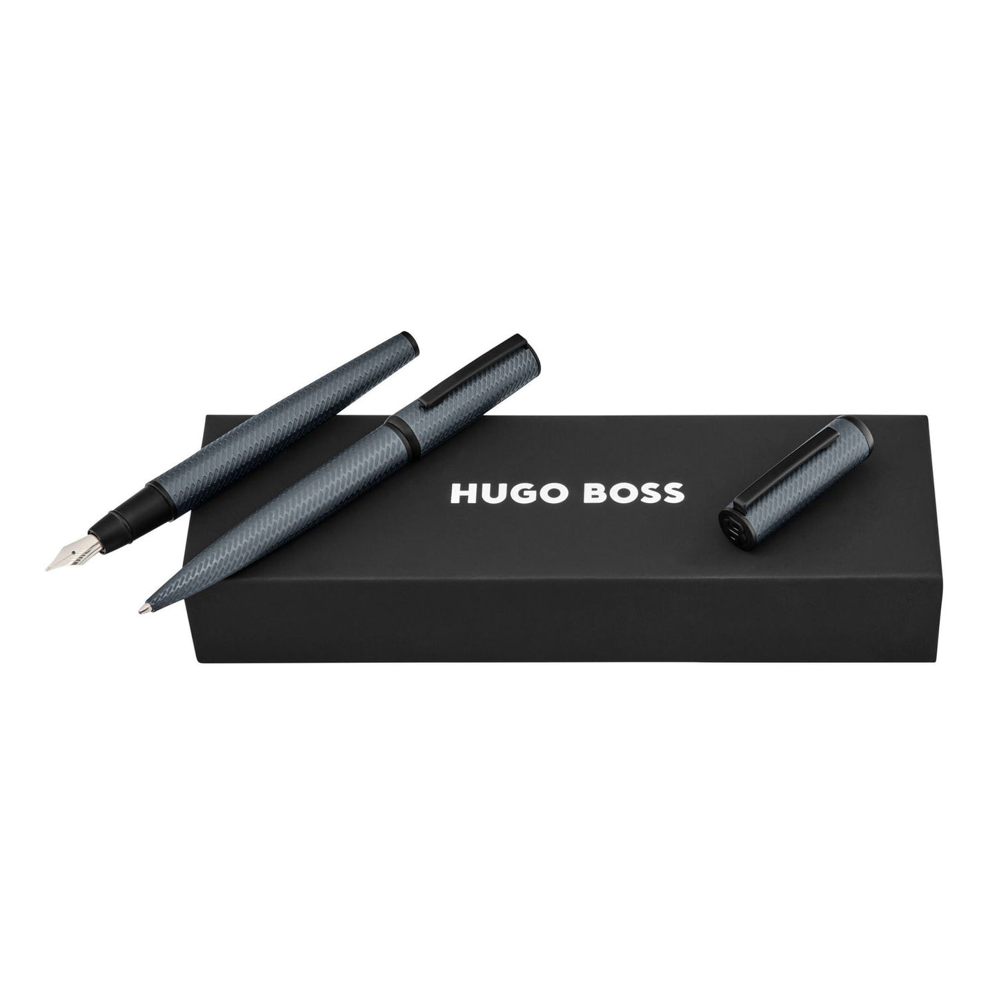 Hugo Boss Set Arche Pattern Grey (kugelschreiber & füllfederhalter)