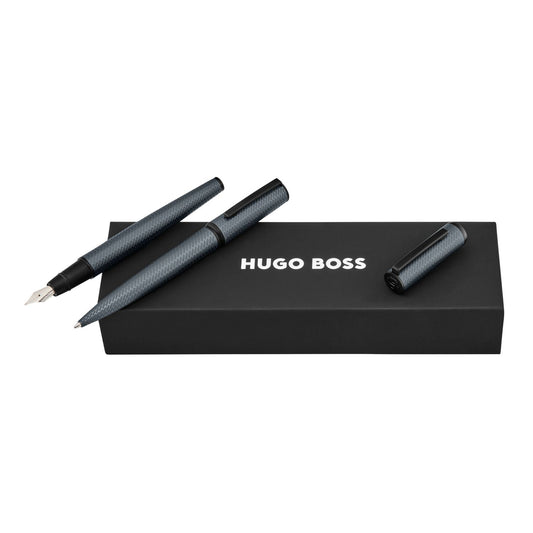 Hugo Boss Set Arche Pattern Grey (kugelschreiber & füllfederhalter)