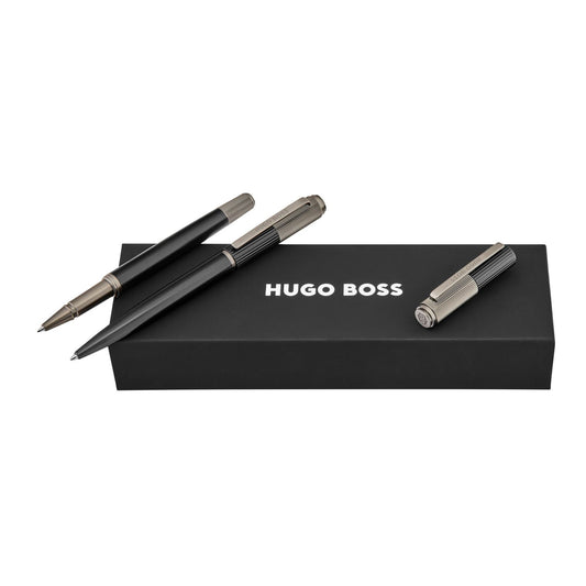 Hugo Boss Set Striade Black (kugelschreiber & tintenroller)