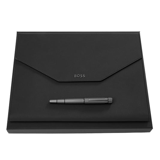 Hugo Boss Set HUGO BOSS (Tintenroller & A4 Schreibmappe)