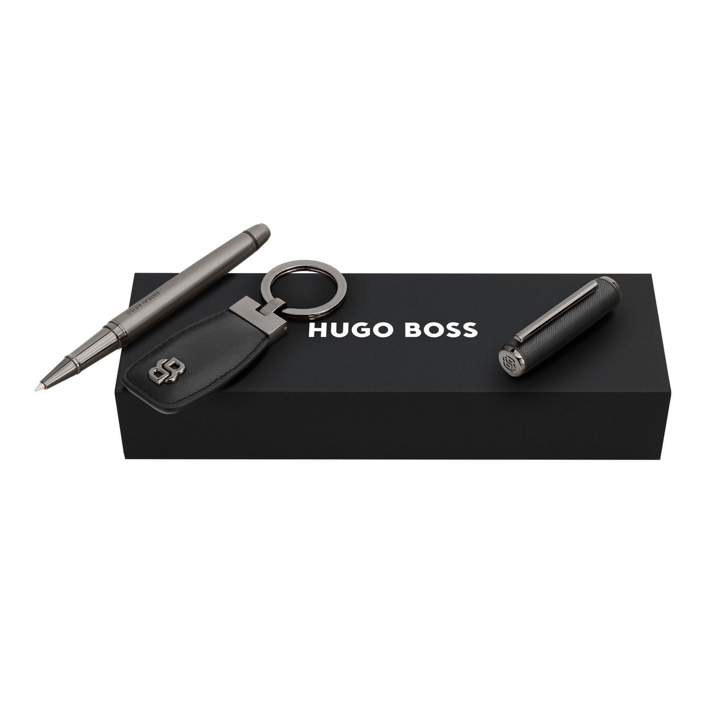 Hugo Boss Set HUGO BOSS Black & Gun (tintenroller & schlüsselring)