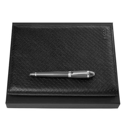 Hugo Boss Set HUGO BOSS (Tintenroller & A5 Schreibmappe)